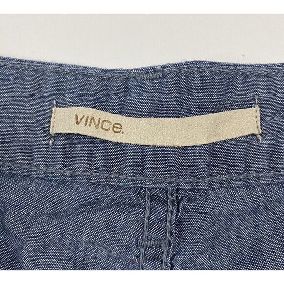 VINCE Women's Blue Chambray Look Cargo Shorts Rinse Wash Size 25 100% Cotton - Picture 4 of 9